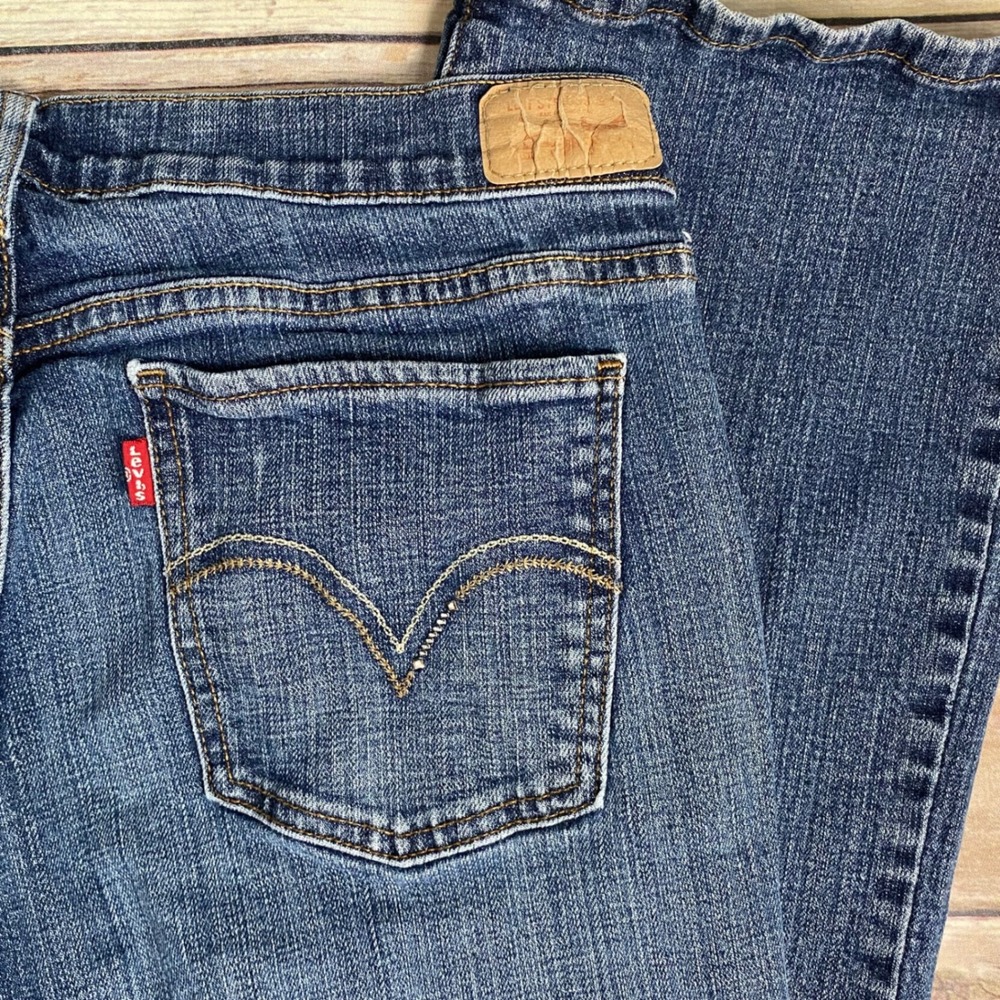 Levis 515 Bootcut Jeans Womens 12 LONG Blue Denim Mid Rise Stretch Medium Wash